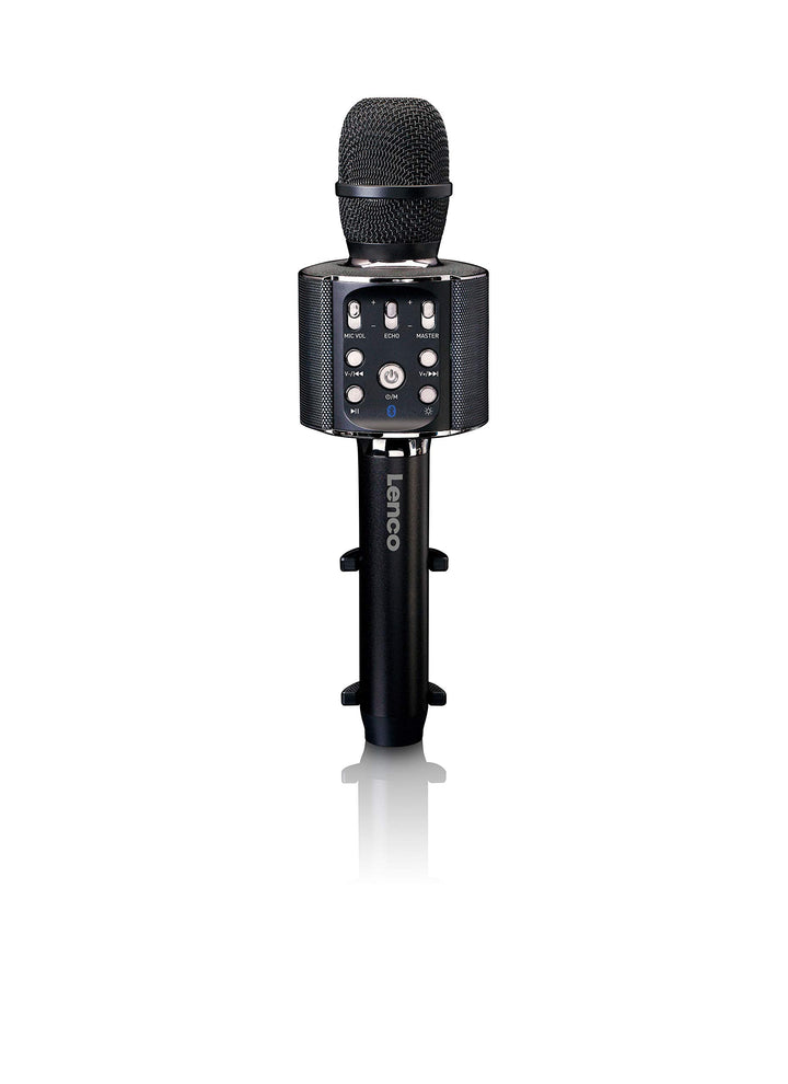 Lenco BMC-090 - Karaoke-Mikrofon - Bluetooth V4.2 - Mit Smartphone-Halterung - 5 Watt RMS - LED-Lich