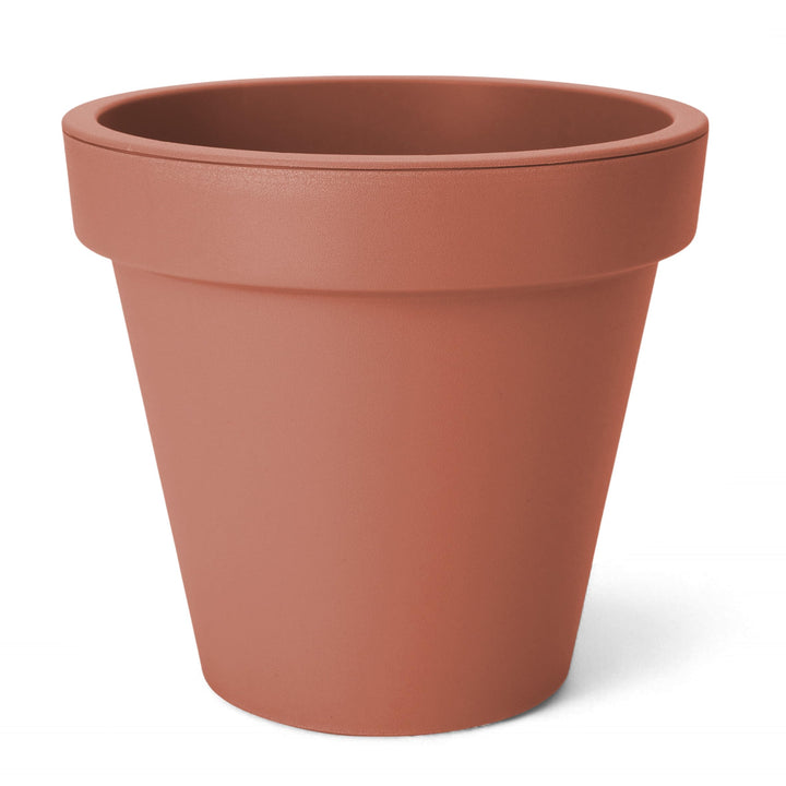 Spetebo Kunststoff Pflanzkübel L rund Ø 48 cm - Terracotta - Blumenkübel gross für Aussen und Innen