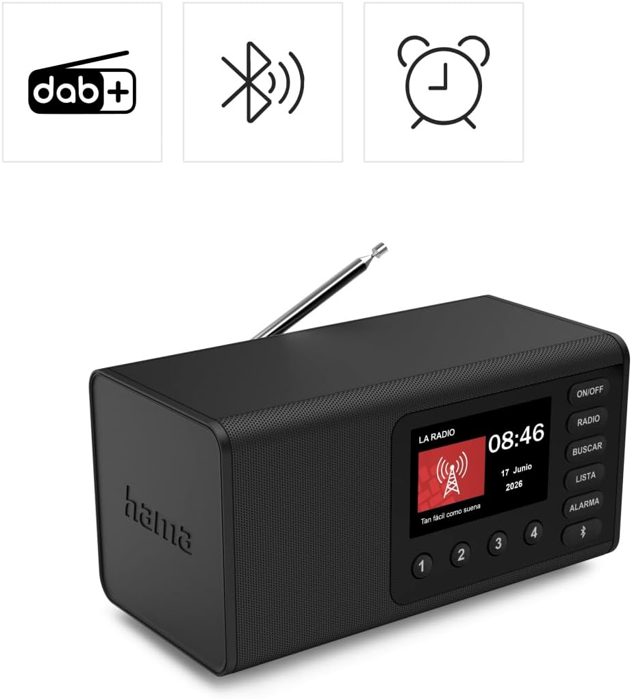 Hama | Digitales DAB/DAB+ und FM Radio mit Bluetooth. (Tischradio mit Farbdisplay, kabelloser Lautsp