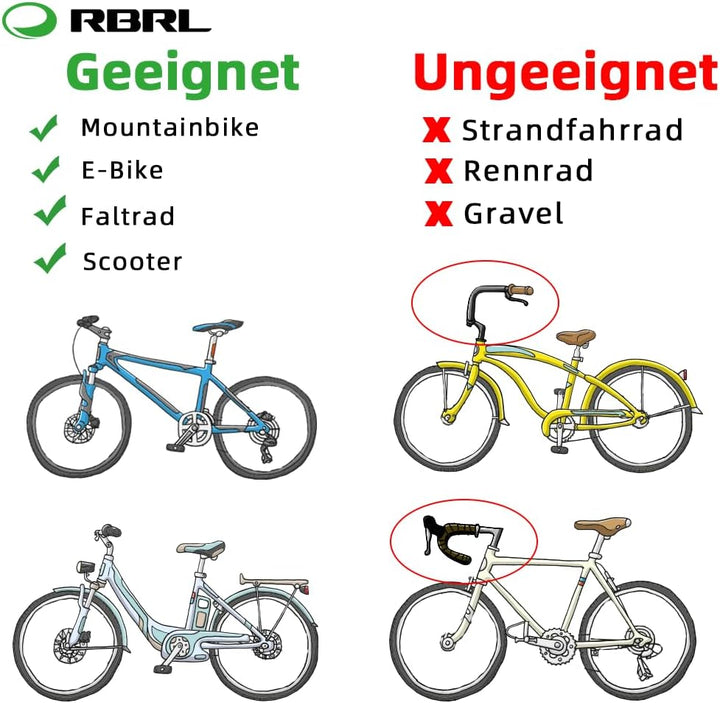 RBRL Fahrradspiegel Extra Grosse Bar End Fahrradspiegel, Schlagfestes Echtglas Spiegelfläche Rückspi