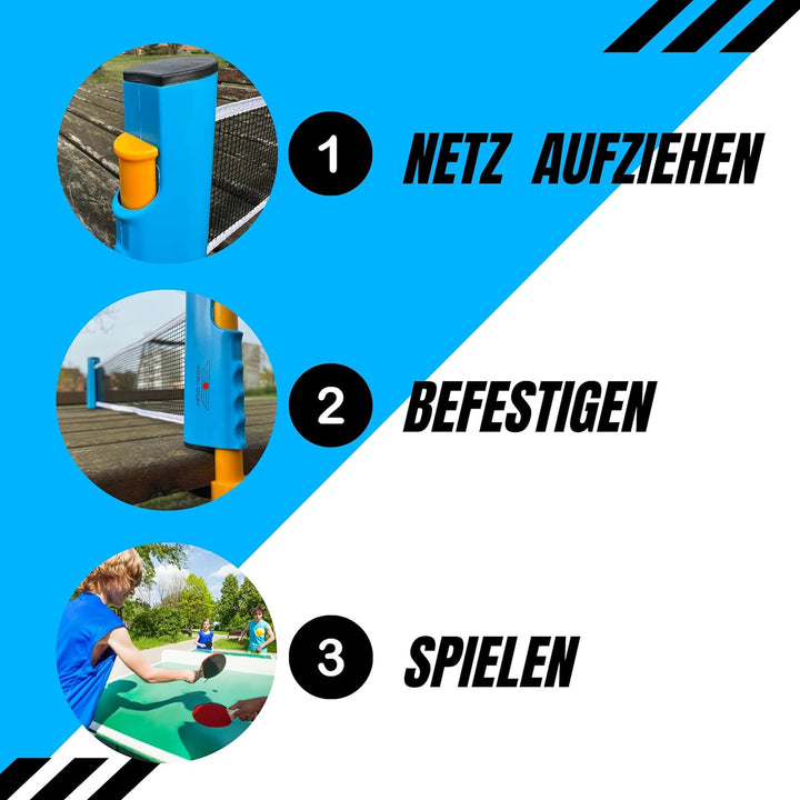 Tischtennisset mit Netz für jeden Tisch [Ideal für 2 Spieler] Tischtennis Set bestehend aus 2 Tischt