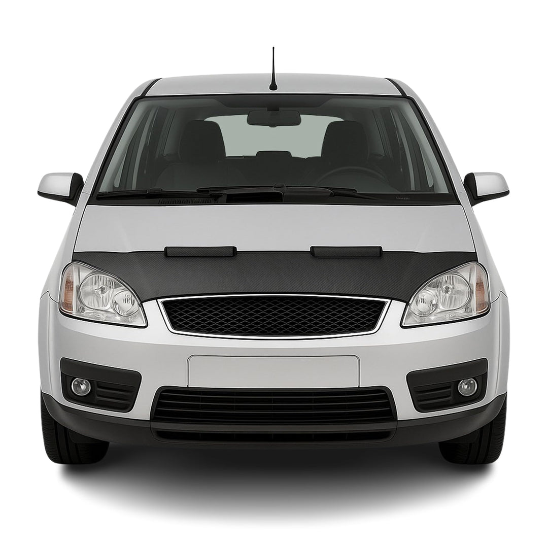 OMAC Haubenbra Steinschlagschutz Bonnet Bra kompatibel mit Ford C-Max 2003-2010 Carbon Halb Schwarz,