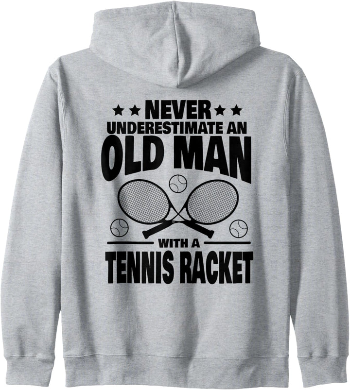 Never Underestimate an Old Man with a Tennis Racket Dad Kapuzenjacke