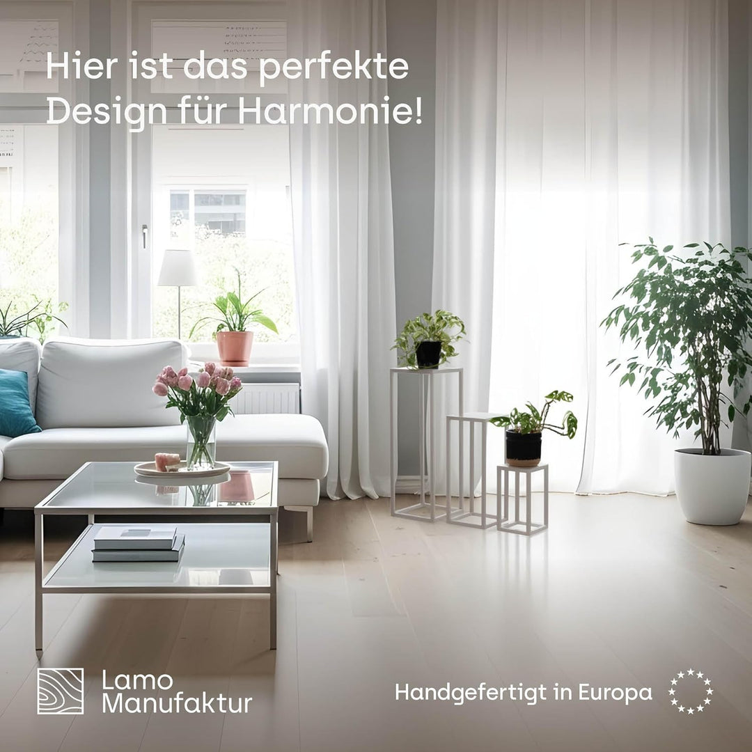 LAMO Manufaktur Blumenständer Anthrazit aus Metall 68cm | Pflanzensäule für Innenräume - Wohnzimmer,