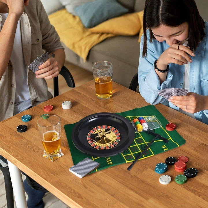 Tragbares Roulette-spielset, Tisch-Casino-Spiele, Party-Roulette-Rad-Set Für Erwachsene Chipkarten U