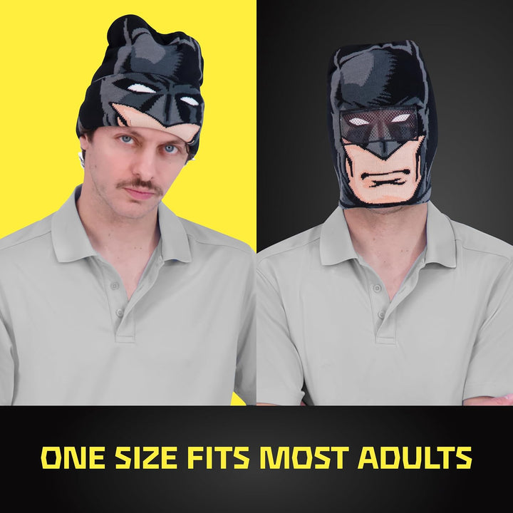 Concept One Unisex-Erwachsene Dc Comics Batman Roll Down Cuff Beanie-Mtze, schwarz, Einheitsgrösse