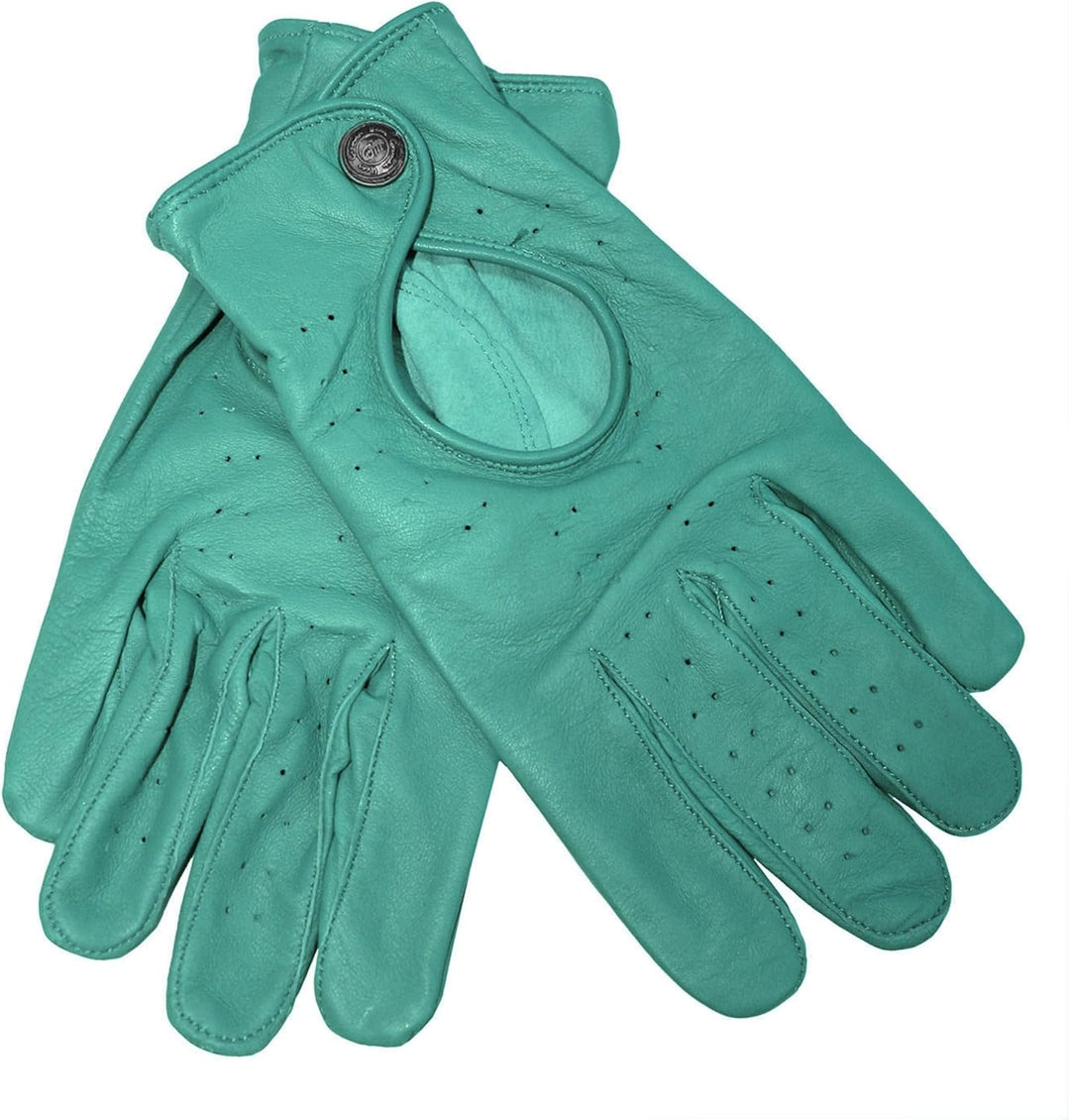 German Wear Unisex Driving Autofahrer-Handschuhe Lederhandschuhe 8=M Mintgrün, 8=M Mintgrün