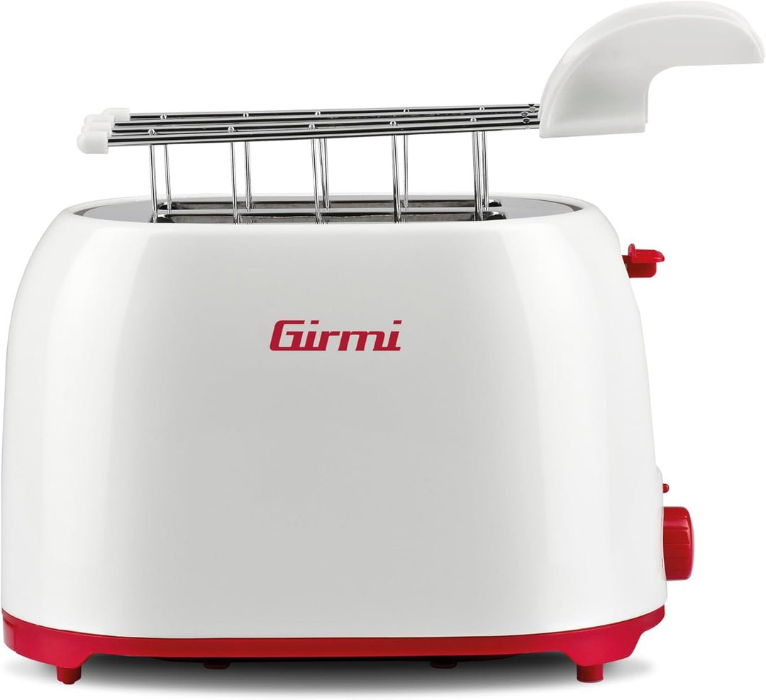 Girmi TP10 toaster, Kunststoff, Weiss/Rot Weiss / Rot, Weiss / Rot