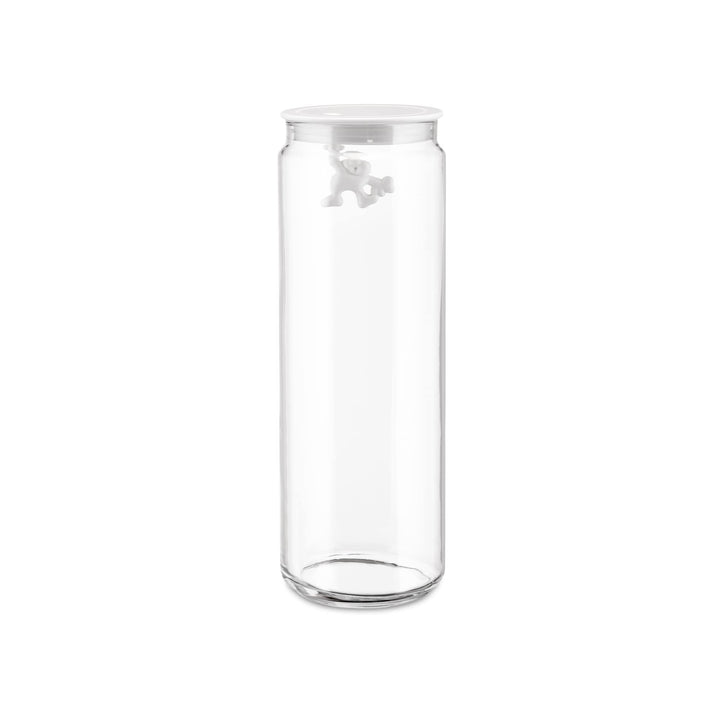 Alessi "Gianni" Küchendose aus Glas mit abgedichtem Deckel, thermoplastischem Harz, weiss Glas, Weis