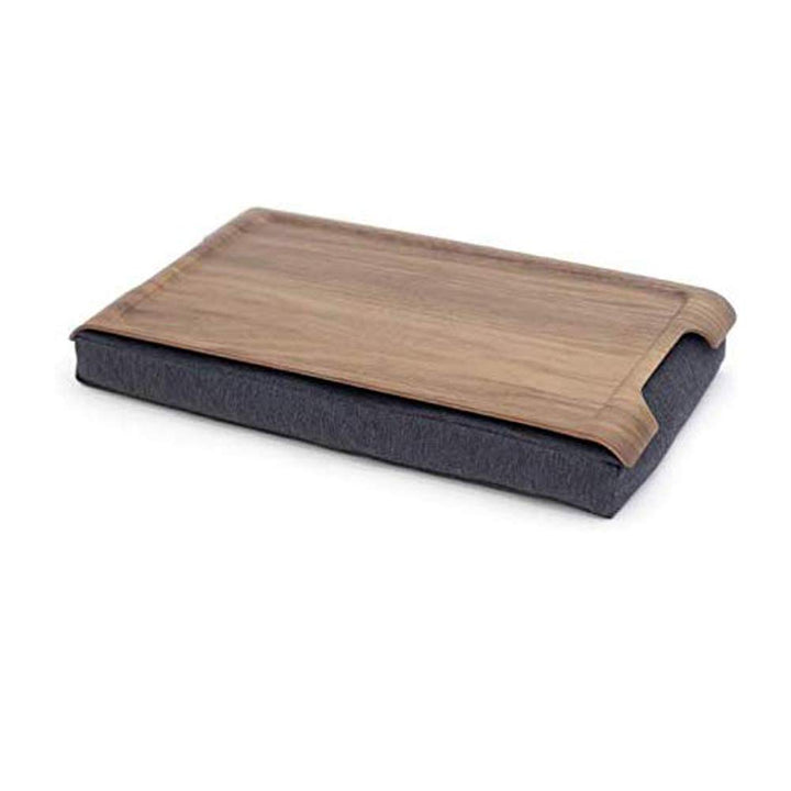 Bosign Kissentablett - Mini Laptray Antislip. Holz. Walnuss. Salz & Pfeffer Grau - 43x23x6,5
