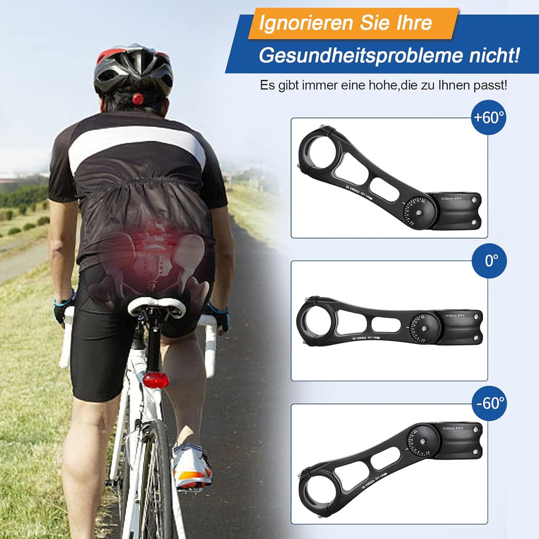 CXWXC Fahrradlenker Vorbau - Verstellbarer Aluminiumlegierungs Lenkererhöhung für MTB, Rennräder, BM