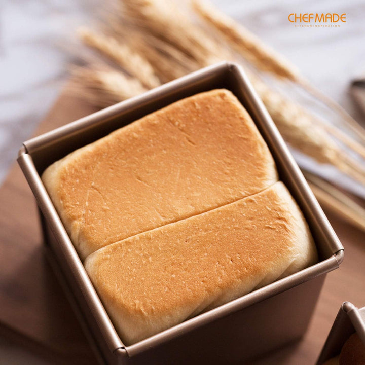 CHEFMADE Pullman Loaf Pan mit Lip, 0,55 Lb Teig Kapazität Nicht-stick Rechteck Flache Toast Box für