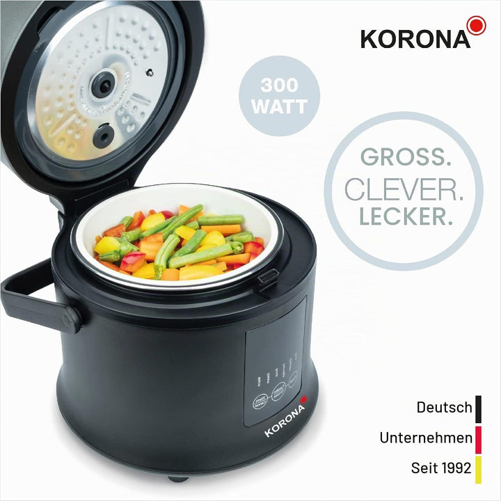 Korona 58011 Digitaler Reiskocher und Dampfgarer mit Warmhaltefunktion | Kochtopf herausnehmbar | LE