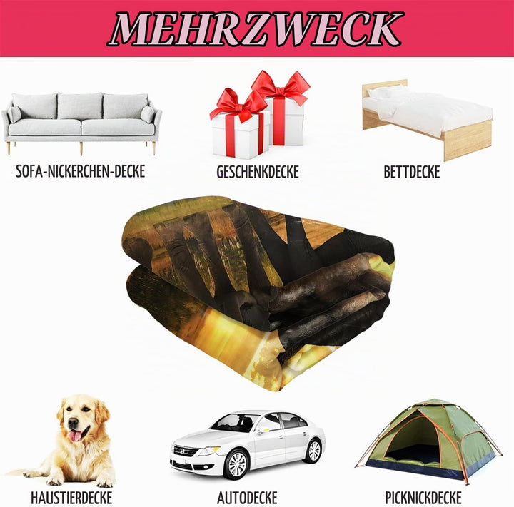 YISUMEI Decke 150x200 cm Kuscheldecken Sanft Flanell Weich Fleecedecke Bettüberwurf Mutter Elefant K
