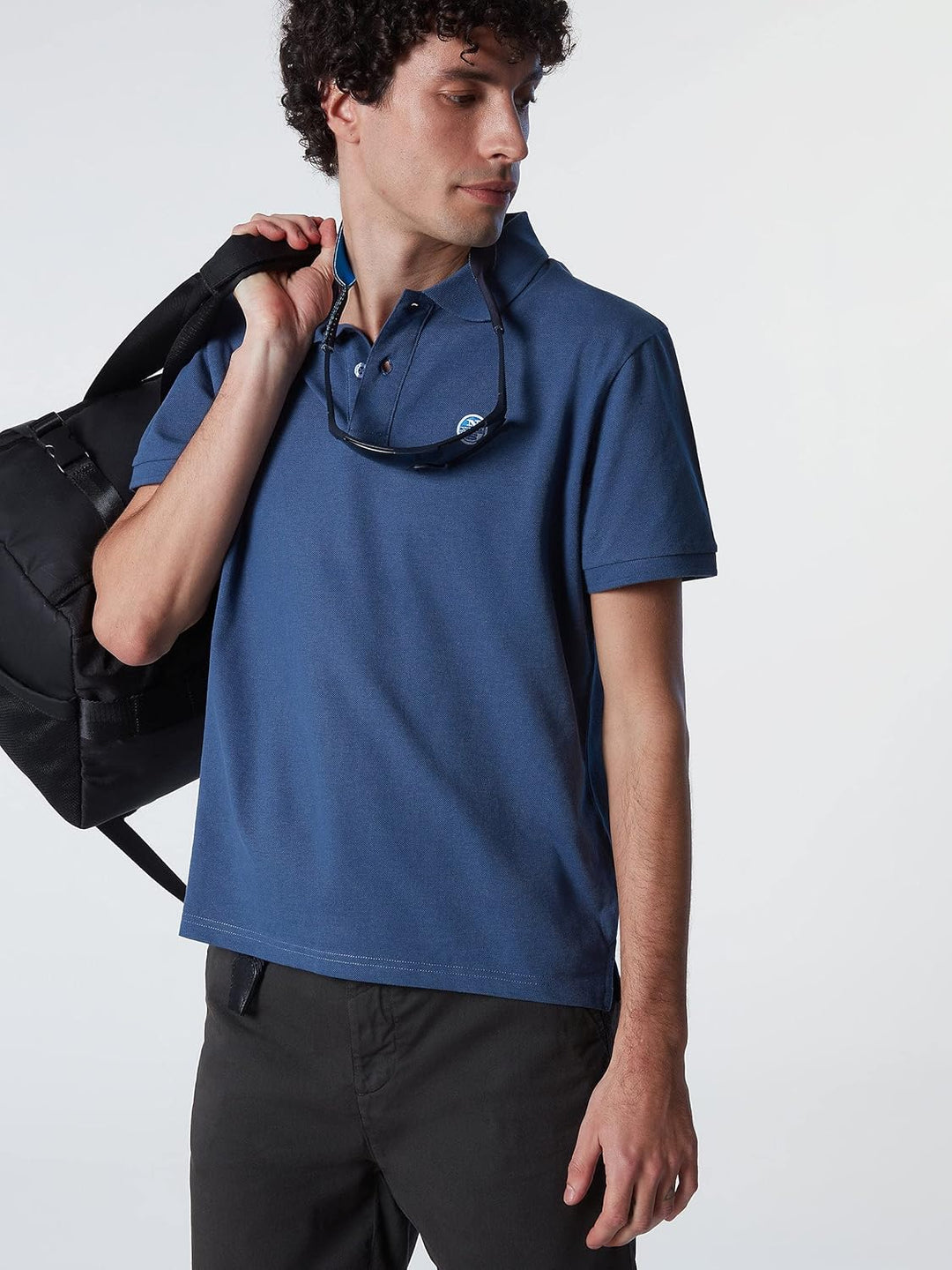 NORTH SAILS Herren Ss Polo W/Logo Polohemd, Dark Denim