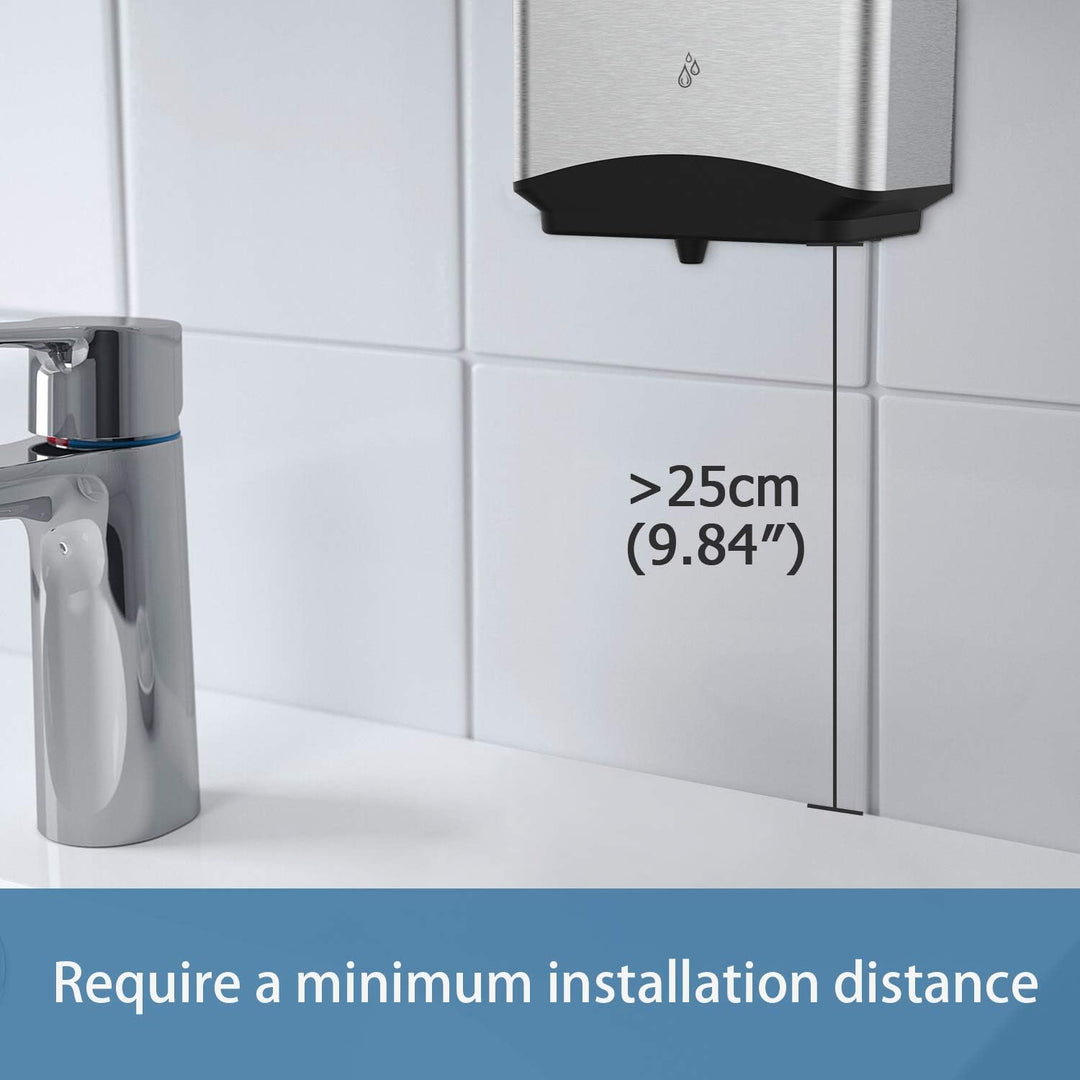 AIKE Seifenspender Automatischer Edelstahl, 1100 ml Kommerzieller Seifenspender Wandmontage mit Sich