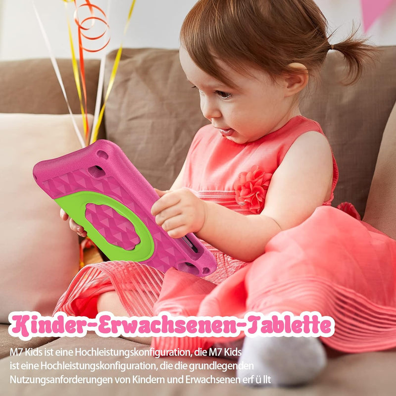 VASOUN 7 Zoll Kinder-Tablet 32GB Android 11, Vorinstallierte Kinder-App, Kindersicherung Kinderspanz