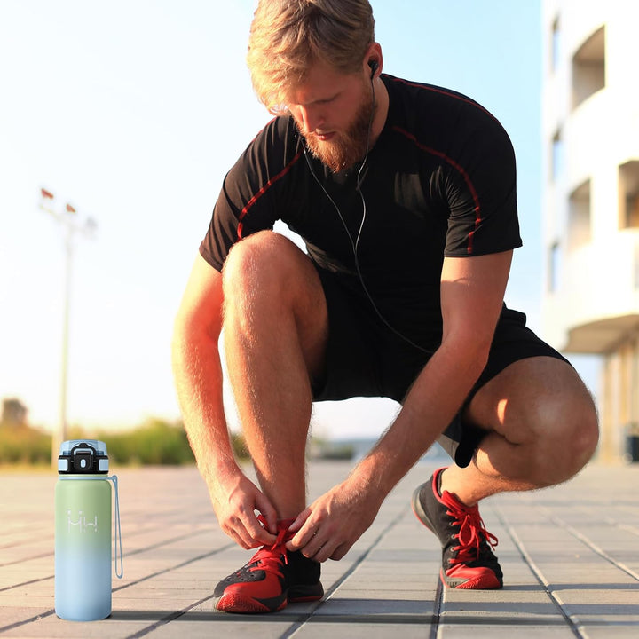 Thermosflasche 750ml, Trinkflasche Edelstahl mit Strohhalm, Trinkflasche Kohlensäure Geeignet, Klick
