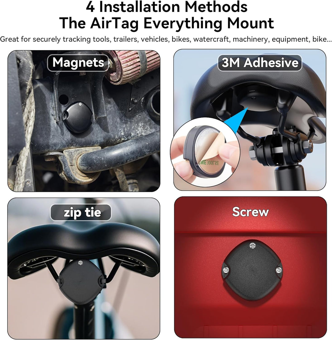 DDJ 2er-Pack Ultra-Magnethalterung für Apple AirTag, wasserdichte, bruchsichere Hülle mit 3M-Klebest
