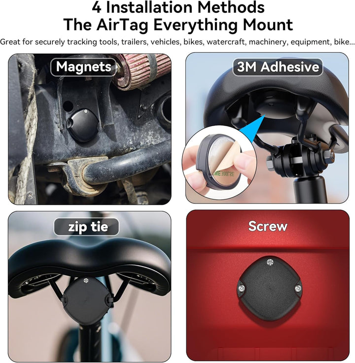 DDJ 2er-Pack Ultra-Magnethalterung für Apple AirTag, wasserdichte, bruchsichere Hülle mit 3M-Klebest