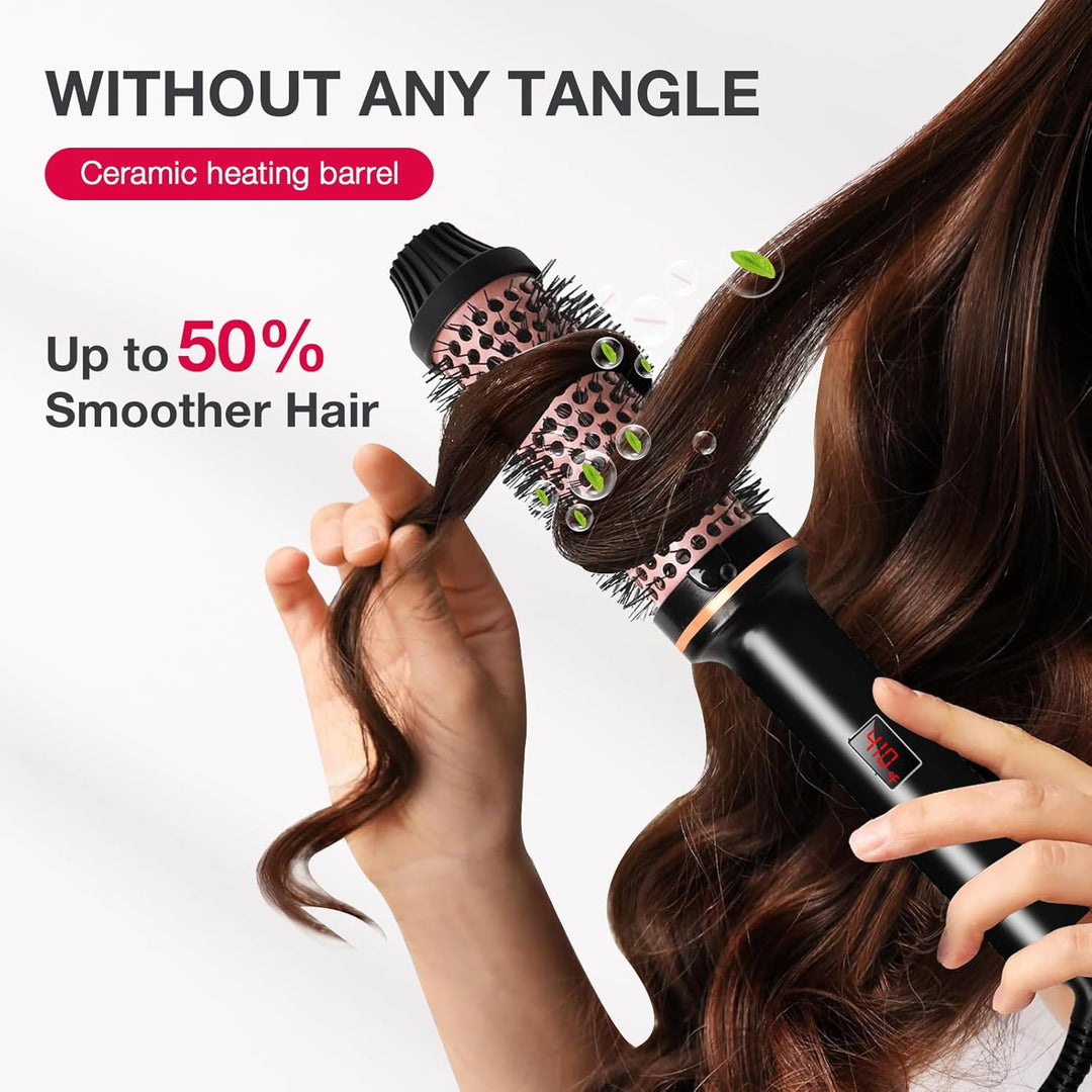 TANSHINE Thermal Brush, 38 mm Elektrische Rundbürste Wärmebürste, Lockenbürste Warmluft und Volumize