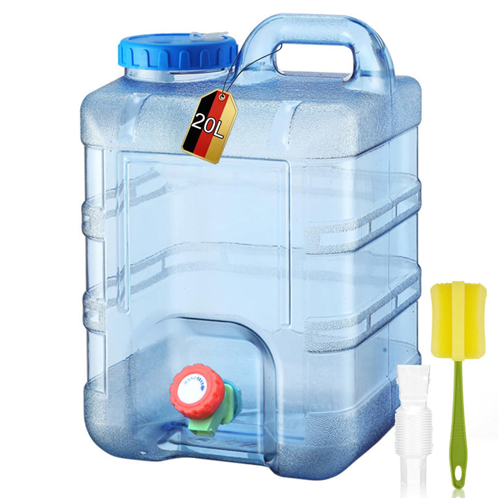 RUYI Wasserkanister mit Hahn und Schraubdeckel, Camping Wasserkanister BPA-frei Trinkwasserkanister,