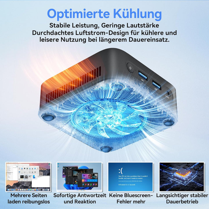 Blackview 2026 MP50 Mini PC mit Tastatur und Maus, AMD Ryzen 5 3500U Mini Computer, Radeon Vega 8 Gr