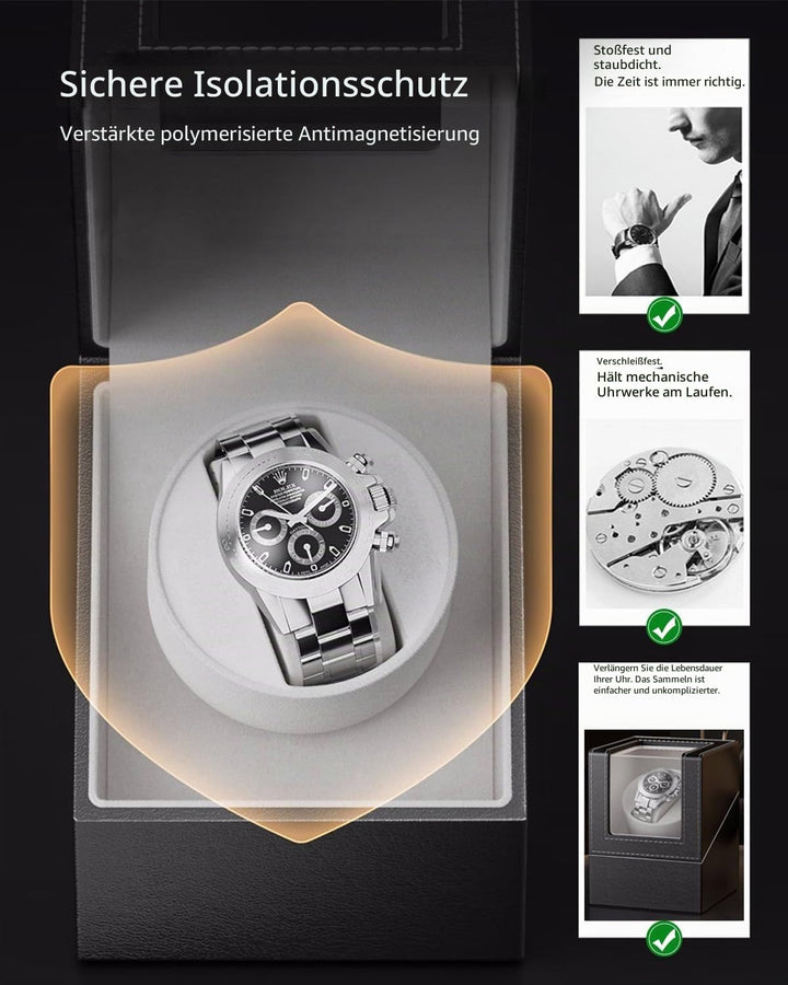 Automatische Uhrenbeweger Box, einzelnes Uhrenbeweger-Uhrengehäuse mit leisem Motor, Kohlefaser-Uhre