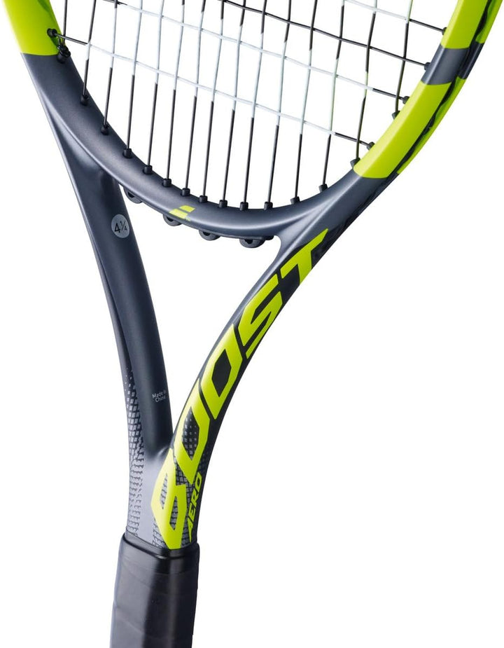 Babolat Boost Aero Strung Tennisschläger Graugrün/Gelb 4 1/4" Grip, 4 1/4" Grip