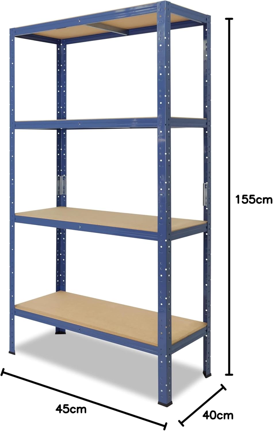 shelfplaza® 155x45x40cm Home Schwerlastregal blau/Metallregal mit 4 Böden/Kellerregal Metall, Garage