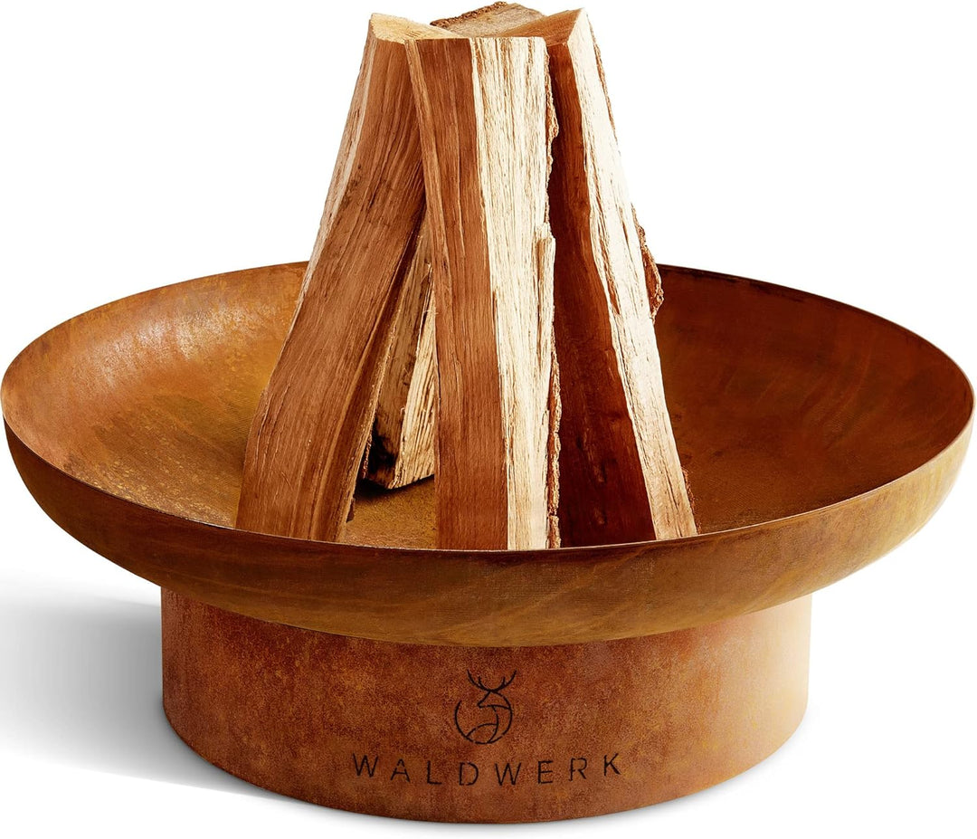 WALDWERK Design Feuerschale - Feuerschalen für den Garten - Feuerstelle aus 2mm dickem Stahl - Feuer
