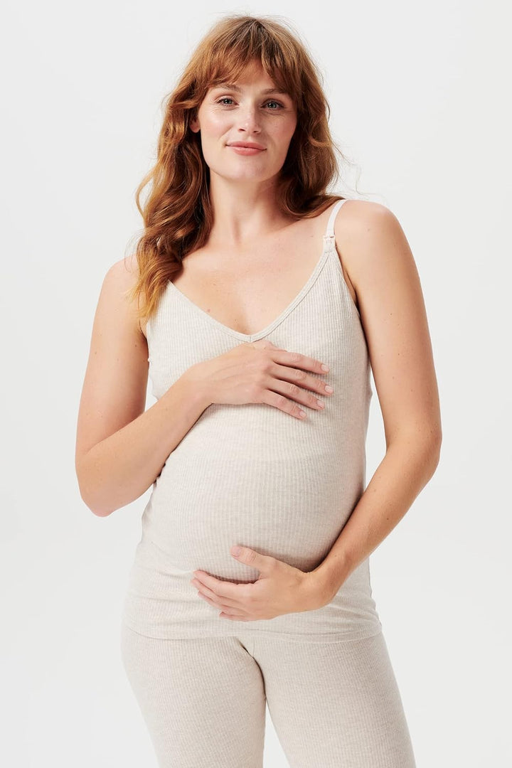 Noppies Damen Strap Top Ane Nursing Trägershirt/Cami Shirt 44 Ras1202 Oatmeal - P611, 44 Ras1202 Oat