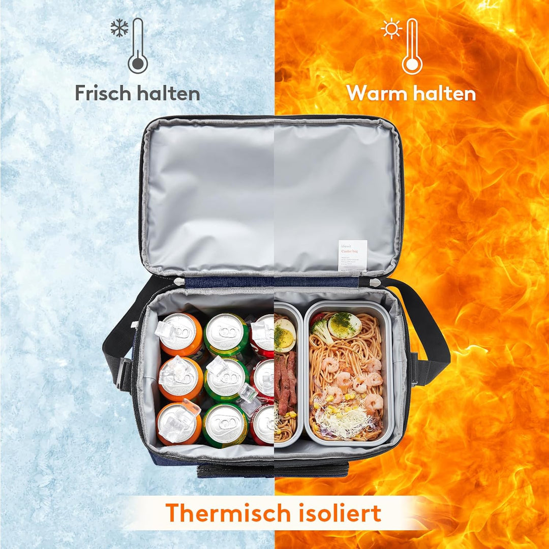 Lifewit grosse Kühltasche für 32 Dosen, isolierte Lunch-Tasche, leichte, tragbare Kühltasche, doppel