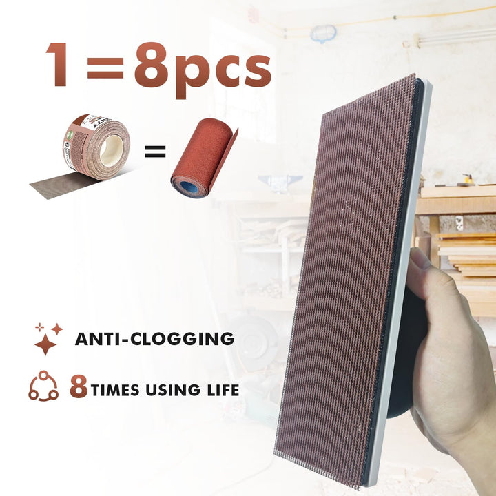 GZKTY Netz Schleifpapier Rolle Klett, 70 mm x 10 m, Körnung P60, Kollokation mit 70mm Breites Handsc