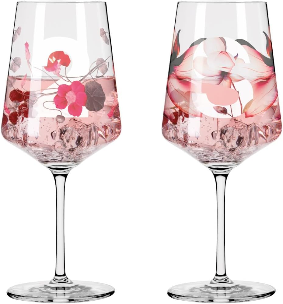 RITZENHOFF 3461002 Sommersonett #2 Aperitifglas-Set, Kristallglas, 544 milliliters Blumen, Zahlen, B