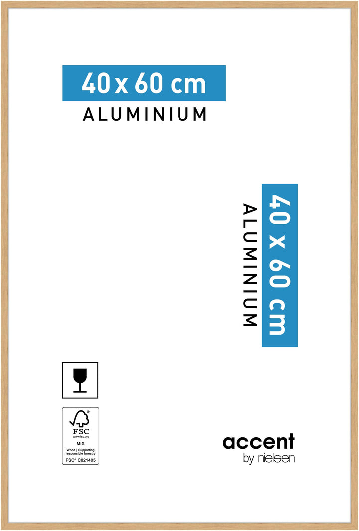 accent by nielsen Aluminium Bilderrahmen Duo, 40x60 cm, Eiche 40 x 60 cm Eiche, 40 x 60 cm Eiche