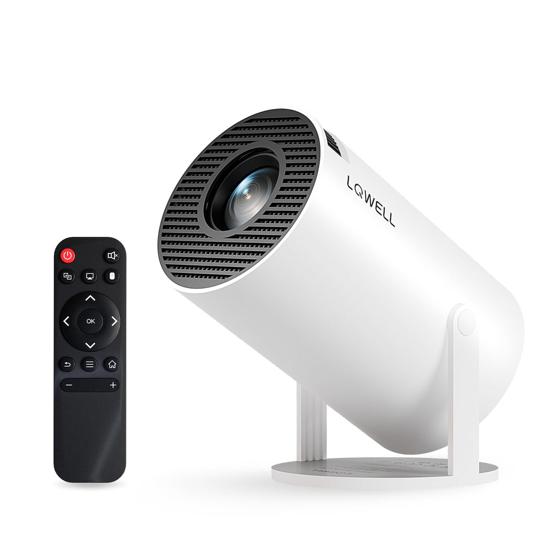 LQWELL® Beamer, Mini Projektor, unterstützt 5G WiFi, BT5.0 mit Android OS, Auto Trapezkorrektur, 220