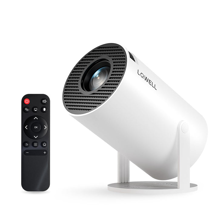 LQWELL® Beamer, Mini Projektor, unterstützt 5G WiFi, BT5.0 mit Android OS, Auto Trapezkorrektur, 220