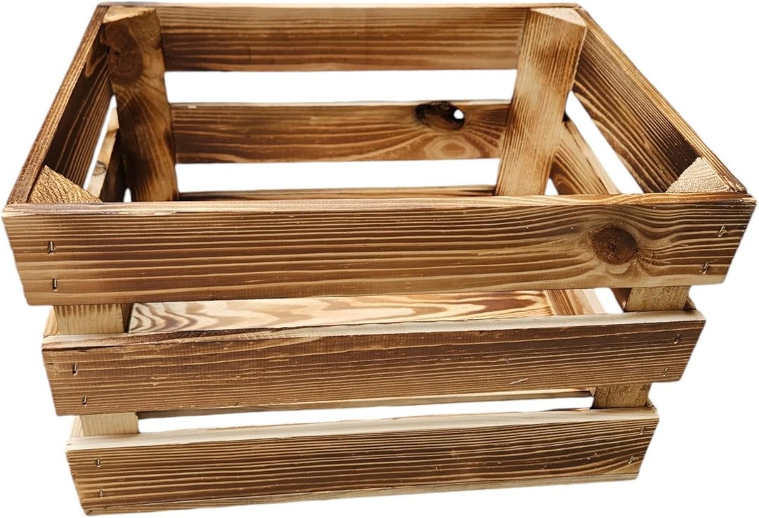 Teramico Weinregal Holzkisten Weinkisten Obstkisten Bar Verschiedene Varianten weiss geflammt 50cm 4