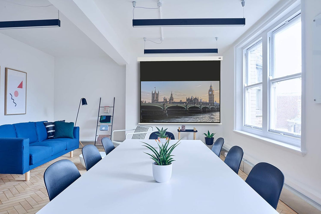 celexon Professional Motor-Leinwand 65" | 120x120 cm 1:1 | elektrische 4K,Full-HD Beamer-Leinwand fü