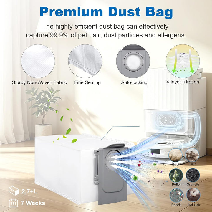 Qrevo S Zubehör Ersatz für Roborock Qrevo S, Qrevo Pro Set, Qrevo MaxV Saugroboter, Ersatzteile, 1 H