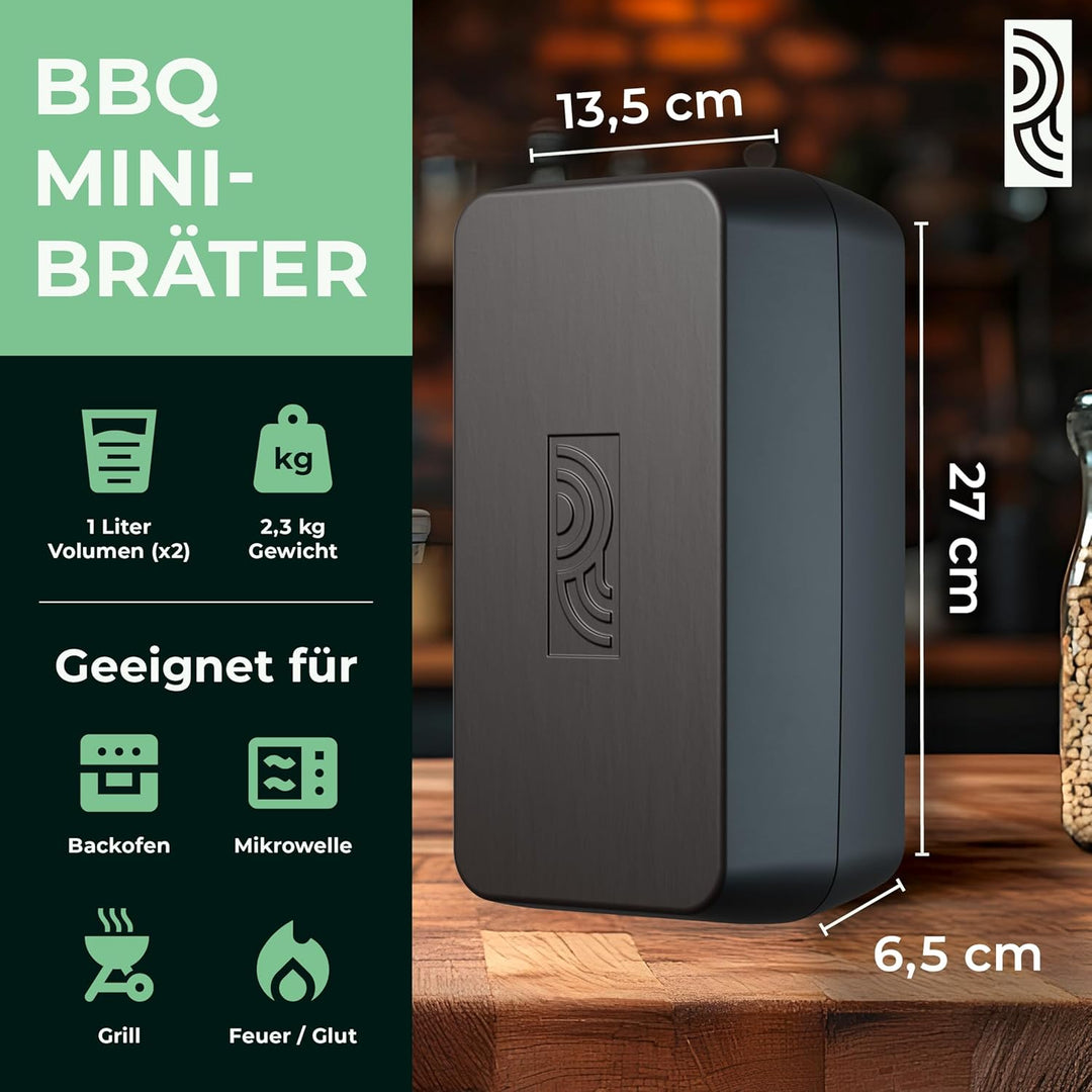 myromy® Brick Classic Backform & Mini-Bräter aus Keramik Natur-Ton – Brotbackform & Auflaufform mit
