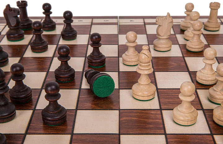 Square - Pro Schach Turnier Nr 4 Classic - Schachbrett & Gewichtete Schachfiguren - Schachspiel aus