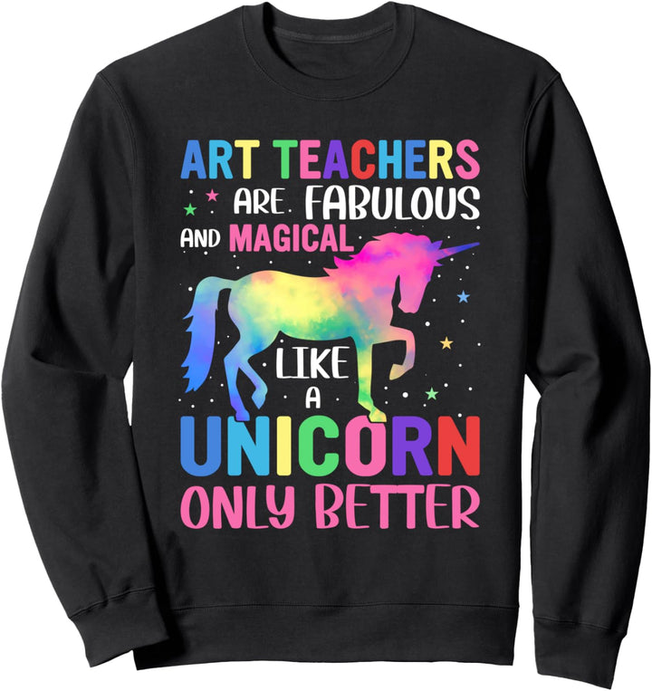 Kunstlehrer sind fabelhaft magisch tupfendes Einhorn lustig Sweatshirt