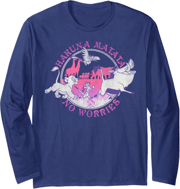 Disney Lion King Hakuna Matata Circle Portrait Logo Langarmshirt