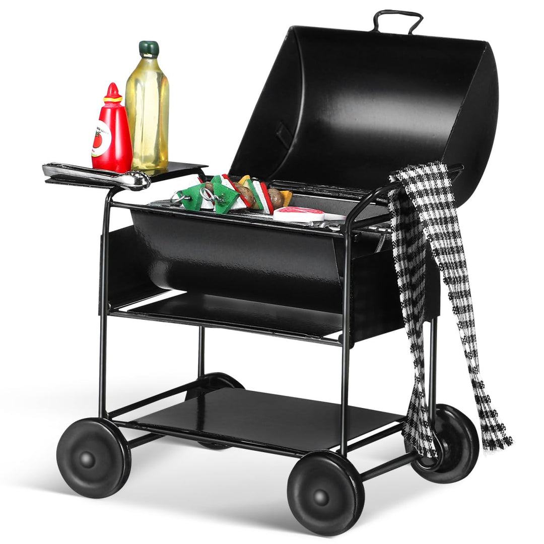 DECHOUS Miniatur Grill 1:12 FüR Puppenhaus KüChe: Mini Grill Spielzeug, Realistisches Miniaturgrills