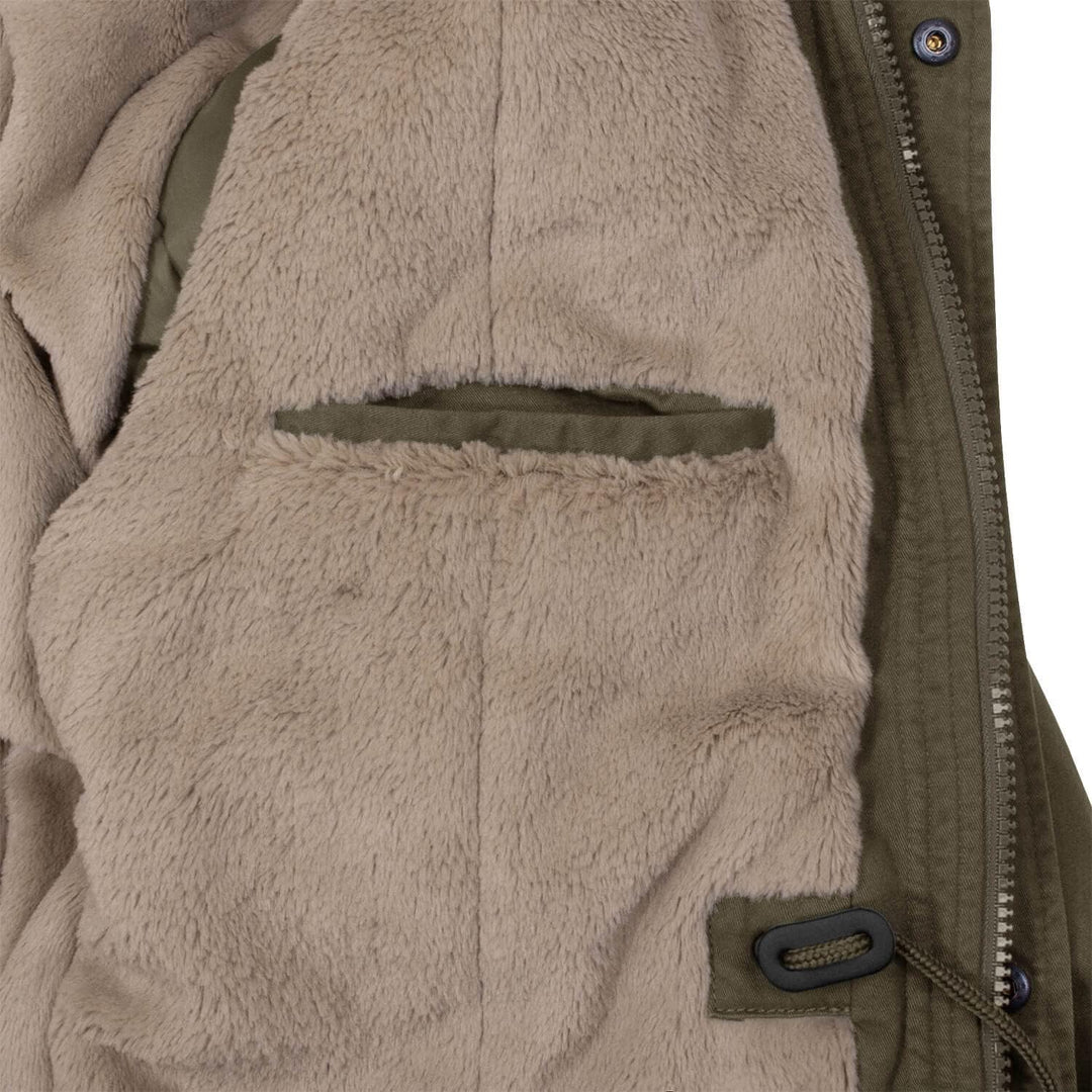 bw-online-shop Ladies Fishtail Winterparka mit Teddyfutter Parka Jacke Wintermantel XS Oliv, XS Oliv