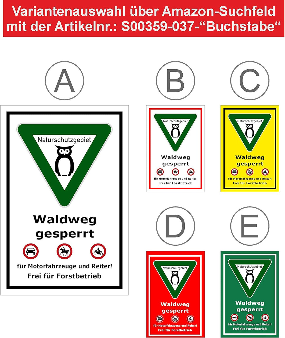 Melis Folienwerkstatt Schild Naturschutzgebiet Waldweg - 60x40cm - Bohrlöcher - 3mm Aluverbund – 20