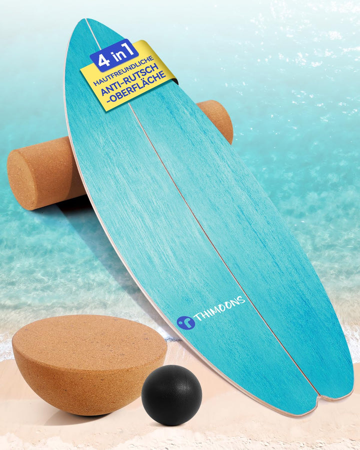 Surf Balance Board Set - Gleichgewichtstraining | Indoorboard Skateboard Indoor Surfboard | inkl.Rol