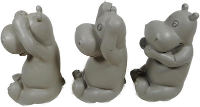 3er Set Nilpferde Hippos Nichts hören sehen Sagen je 10 x 6 x 5 cm Nilpferd Hippo Afrika Figur Deko